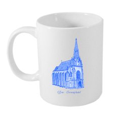 Keramický hrnek - Červený kostel kresba