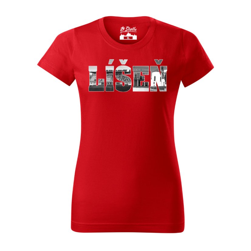 Dámské tričko - Líšeň - Barva: Červená, Velikost: XL