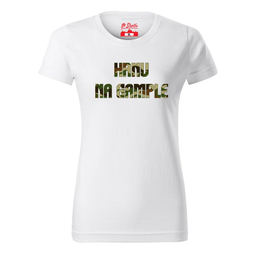 Dámské tričko - Hrnu na gample - Barva: Bílá, Velikost: L