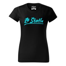 Dámské tričko - Ze Štatlu modrý potisk