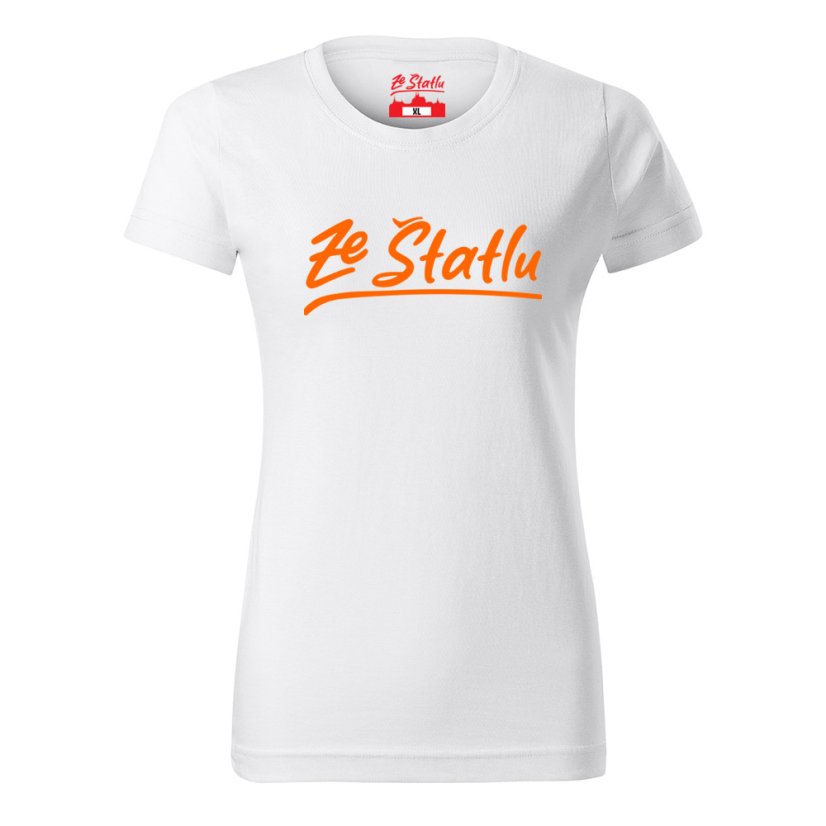 Dámské tričko - Ze Štatlu oranžový potisk