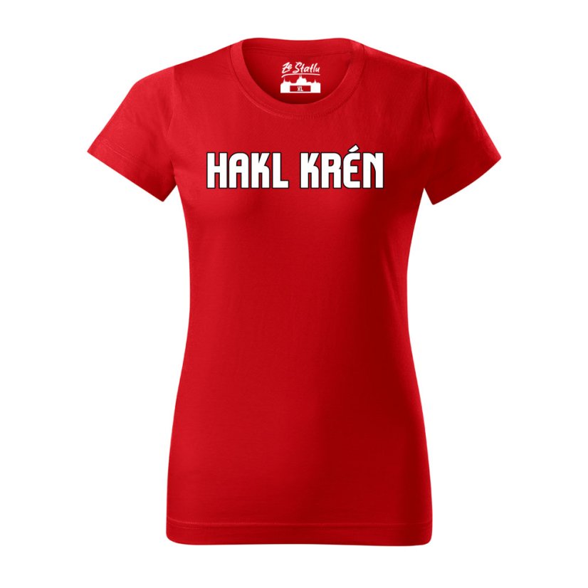 Dámské tričko - Hakl krén - Barva: Červená, Velikost: XL
