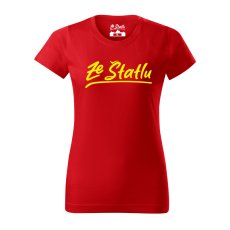 Dámské tričko - Ze Štatlu žlutý potisk