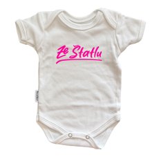 Kojenecké body - Ze Štatlu růžový potisk