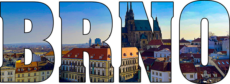 Dámské tričko - Brno barevné - Barva: Černá, Velikost: XL